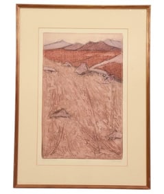 Sandra Bowden Signed Collagraph Dancing Tundra