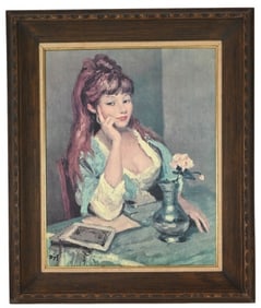 Vintage Marcel Dyf Portrait Claudine Framed Print