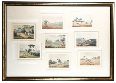 Framed Collection W.D. Jones Hunting Engravings