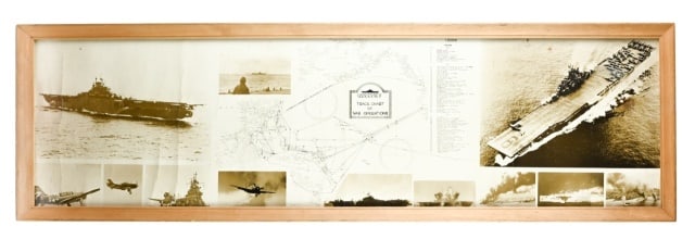 WWII USS Essex Air Craft Carrier Track Chart