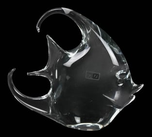 Large Murano Art Glass Angle Fish Statue
