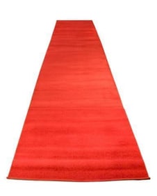Solid Red Synthetic Carpet Runner