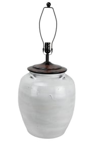 Pottery Barn Large Salt Pottery Jug Lamp Courtney