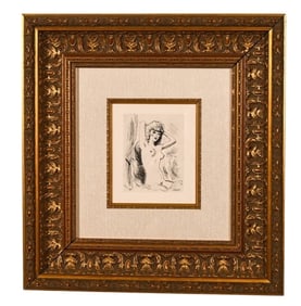 Andre Dignomont Etching w COA Portrait de Femme