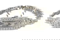 Vintage Platinum Diamond Case and Bracelet Watch