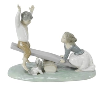 Lladro Seesaw Hand Painted Porcelain Figurine