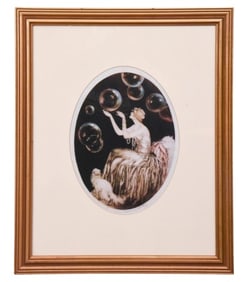 Louis Icart Bubbles Vintage Framed Print