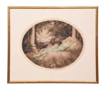 Louis Icart Signed Sleeping Beauty Engraving