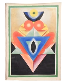Gulam Rasool Santosh Untitled Geometric Painting