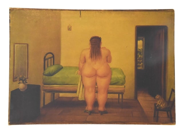 Fernando Botero Vintage Enhanced Print on Canvas: Fernando Botero Vintage Enhanced Print on Canvas. Measures 16 inches x 11 inches, unframed.