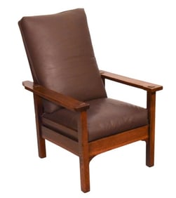 L & J G. Stickley Open Arm Morris Recliner Chair
