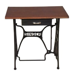 Antique Iron Base Singer Sewing Table w/ Drawer