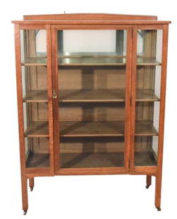 Arts & Crafts China Glass Cabinet: Arts & Crafts China Glass Cabinet.Measures 61 inches x 44 inches x 14 inches.