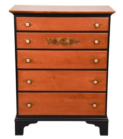 Vintage Hitchcock Hand Painted 5 Drawer Dresser