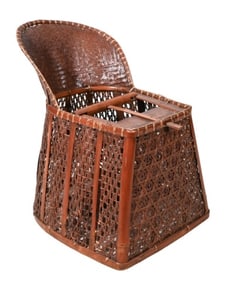 Antique Hand Woven Rattan Child's High Chair