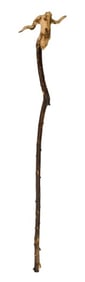 Hand Carved Natural Wood w Knots Walking Stick