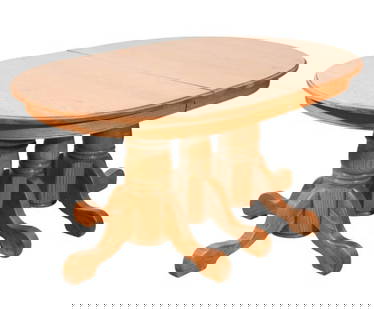 Farm Style Oak Dining Room Table with 12 Leaves: Farm Style Oak Wood Dining Room Table with 12 LeavesMeasures 30 inches x 68 inches x 42 inches.Each Leaf Adds 12 inches.Storage Box Measures 44 inches x 20 inches x 13 inches.