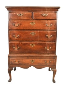 Antique English Carved Mahogany Chest on Chest