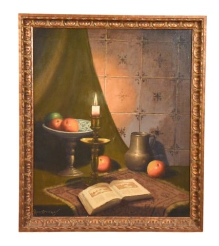 AJ Van Eybergen Signed Oil Painting Still Life (1 of 13)