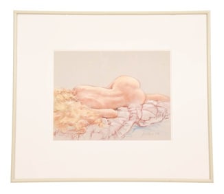 Gregory Biolchini Signed Pastel Reclining Nude