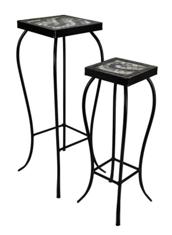 Pair Wrought Iron Tile Top Cocktail Tables (1 of 7)