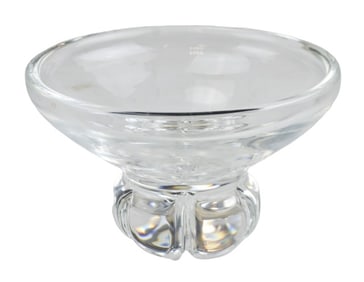 Large Vintage Steuben Crystal Petal Footed Bowl