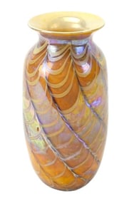 Vintage 1977 Favrile Art Glass Vase Signed