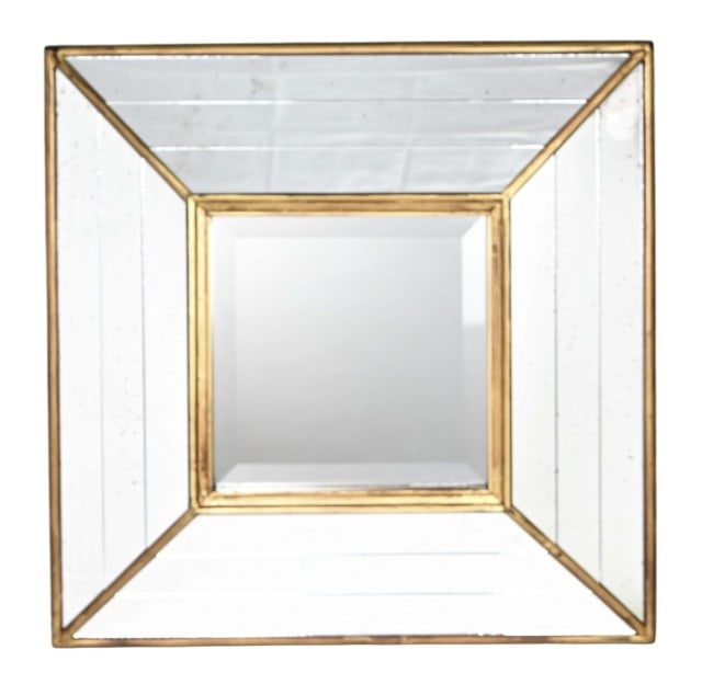 Contemporary Mirrored Cushion Beveled Wall Mirror (1 of 6)