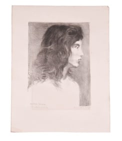 Raphael Soyer Signed Engraving Portrait of Woman
