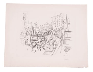John Marin Signed Collotype Street Movement NY