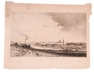 Maxime LaLanne 19th C Engraving Le Bas Meudon