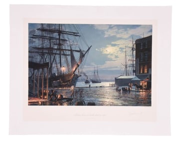 John Stobart Signed New York Maiden Lane