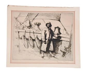 Gordon Hope Grant Signed Engraving Eight Bells
