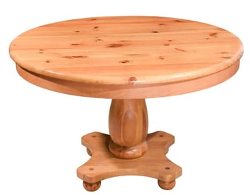 Bennington Farm Style Round Pine Pedestal Table