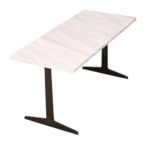 Italian Marble Top Occasional Table w Steel Legs
