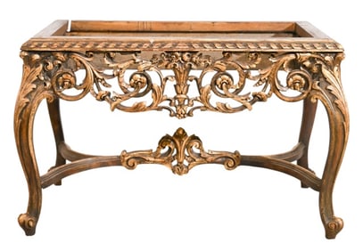 Rococo Style Hand Carved Gilt Coffee Table Base