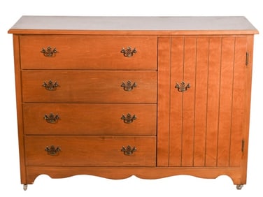 Mid Century Heirloom Maple Dresser on Casters