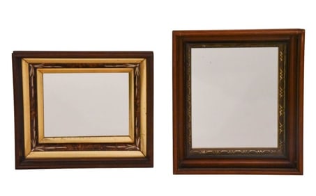 2 Antique Eastlake Carved Painted Mirrored Frames