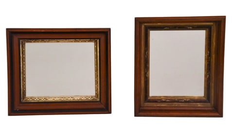 2 Antique Eastlake Carved Painted Mirrored Frames