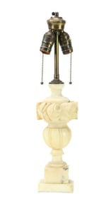 Antique Neo Classical Carved Marble Table Lamp