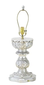Silver Neo Classical Cast Plaster Urm Form Lamp