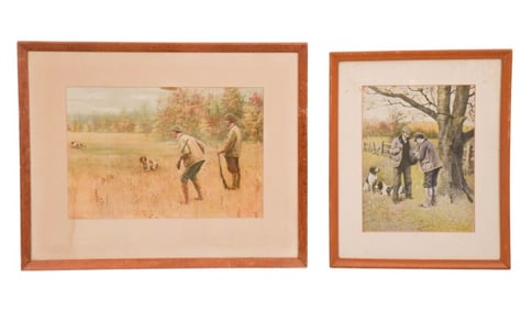2 Vintage A.B. Frost Hunting Lithographs from AF