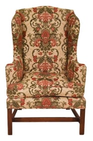 George II Style Walnut Wingback Armchair
