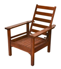 L & J G. Stickley Open Arm Morris Recliner Chair