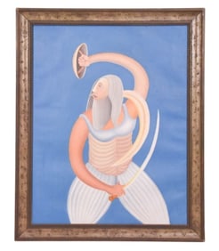 Manjit Bawa Untitled Acrylic Painting Sikh Warrior