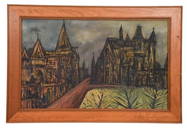 Francis Newton Souza Untitled Acrylic City Scape