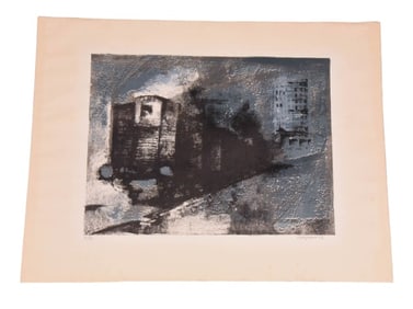Renzo Vespignani Signed Serigraph City Scape