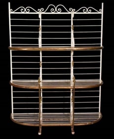 Large Vintage Wrought Iron Bakers Rack