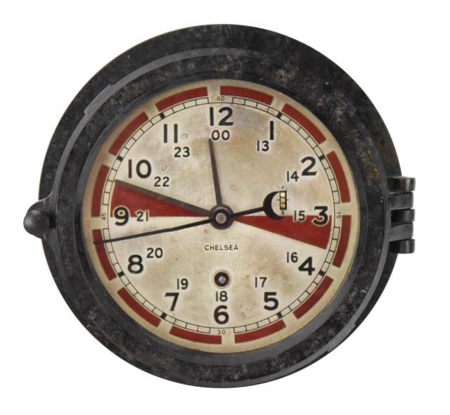 WWII Chelsea Clock Co. Marine Radio Room Clock (1 of 9)