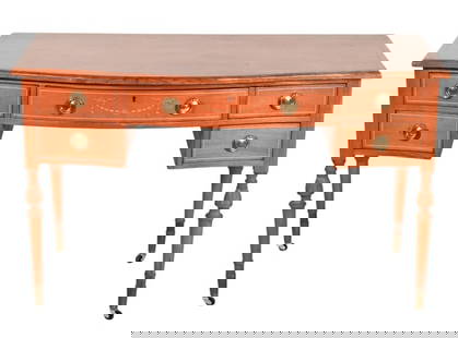 Mid Century Modern Hand Carved Ladies Desk: Mid Century Modern Hand Carved Ladies Desk.Measures 30 inches x 48 inches x 23 inches.